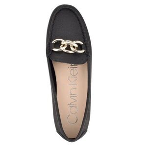 CALVIN KLEIN • Luca Black Loafers with Gold Accent Shoes